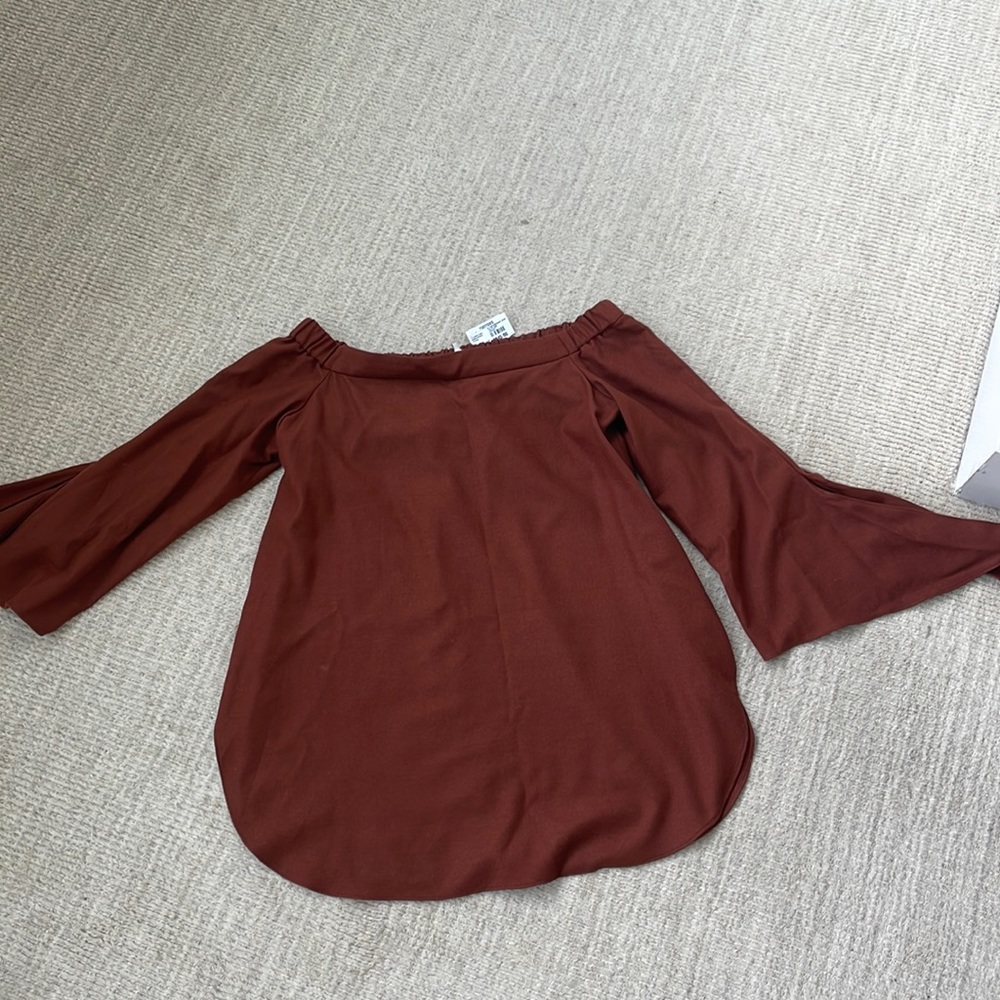 Burnt Paprika Tibi Off the Shoulder Blouse